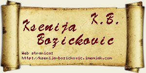 Ksenija Božičković vizit kartica